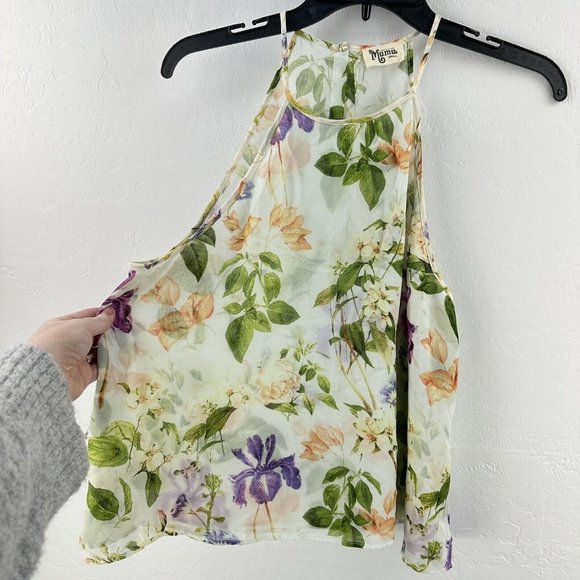 Show Me Your Mumu Split Back Halter Tank Cami Womens S Floral‎ Open - Picture 2 of 7